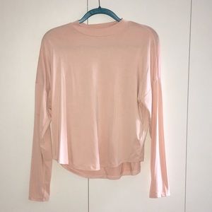 Madewell light pink mock neck long sleeve